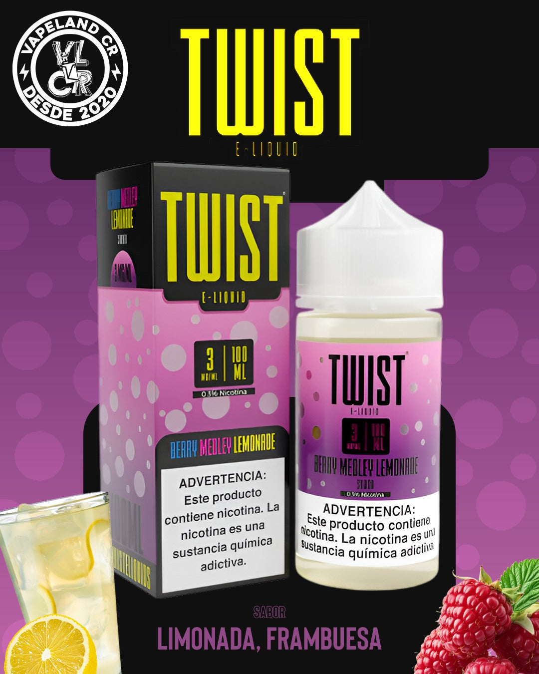 Twist Berry Medley Lemonade 3mg y 6mg.