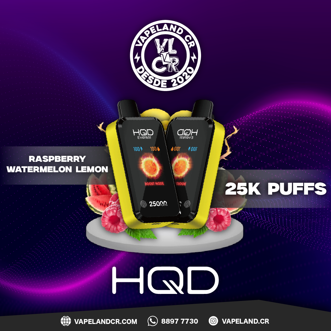 HQD Everest Raspberry Watermelon Lemon 25000 puffs.