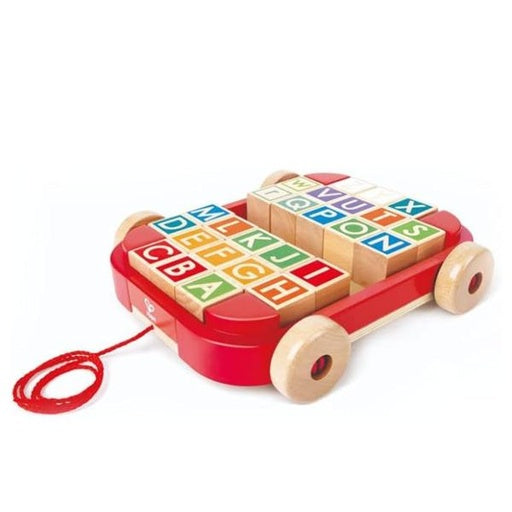 Vagón con Bloques de Madera con el Alfabeto Hape.