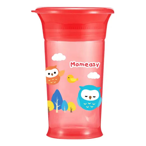 Vaso Plástico 360ml Rojo para Niño Momeasy.