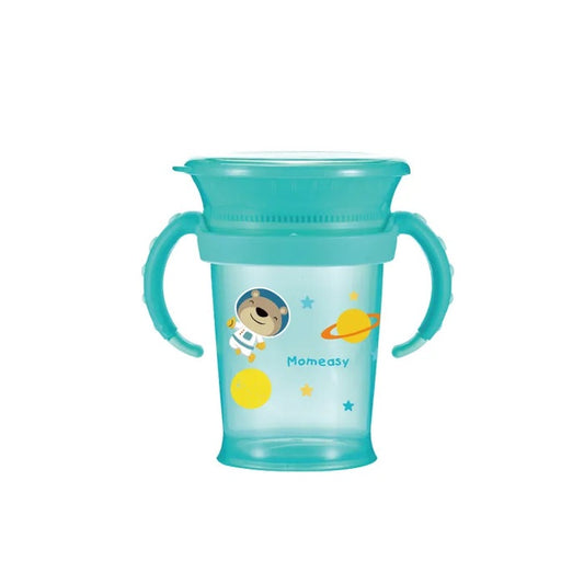 Vaso Plástico 360 para Niños 7oz Turquesa Momeasy.