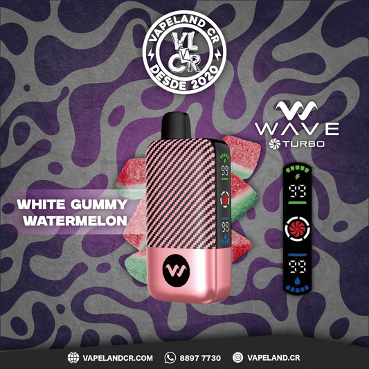 Wave Turbo White Gummy Watermelon 25000 puffs.