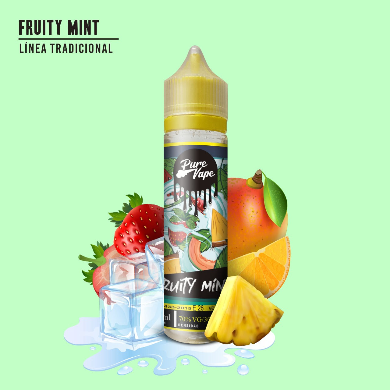 Pure Vape Salts Fruity Mint 15ml.