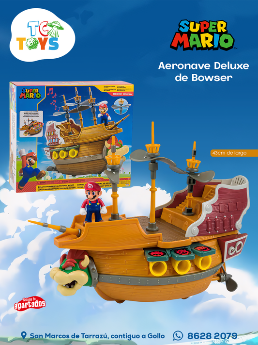Juego Aeronave Deluxe de Bowser Super Mario Jakks.