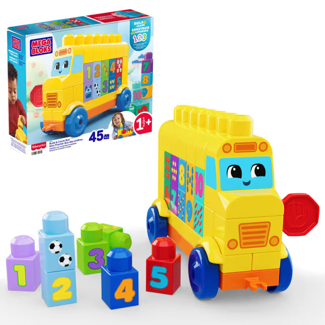 Mega Bloks Autobús con Numeritos Encajables.