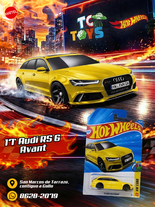 Hot Wheels 17 Audi RS 6 Avant Amarillo.
