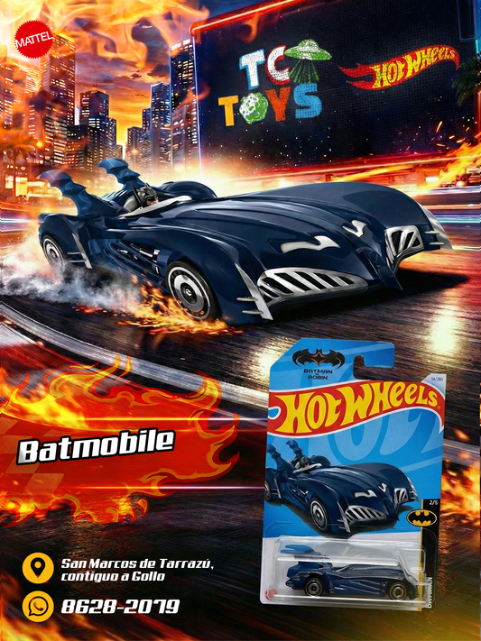 Hot Wheels Batman y Robin Batmobile Azul Oscuro.