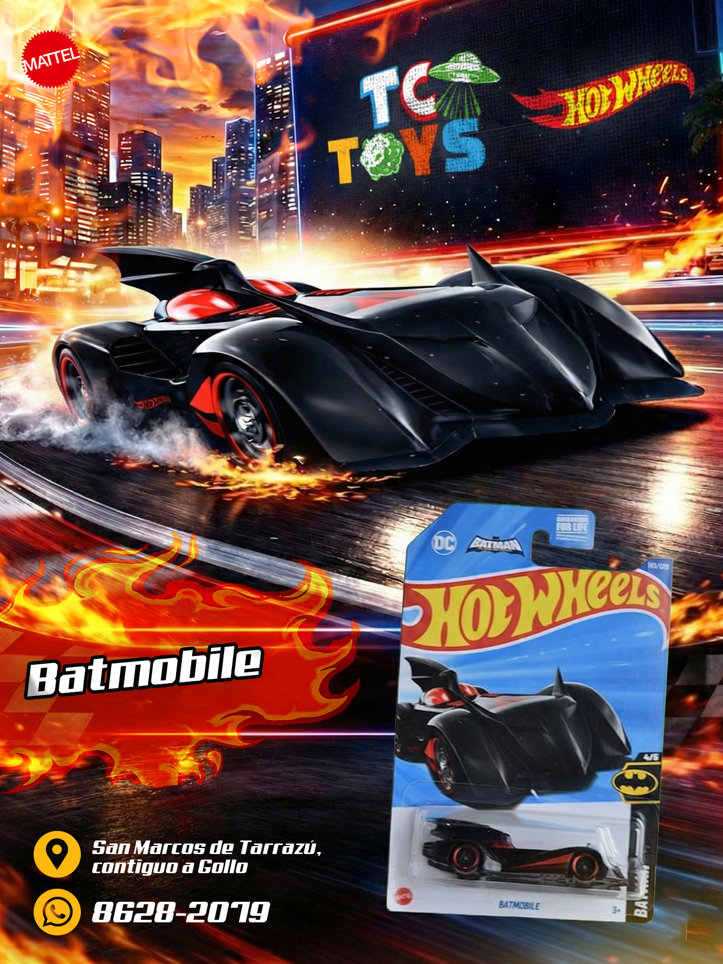Hot Wheels Batmobile Negro.