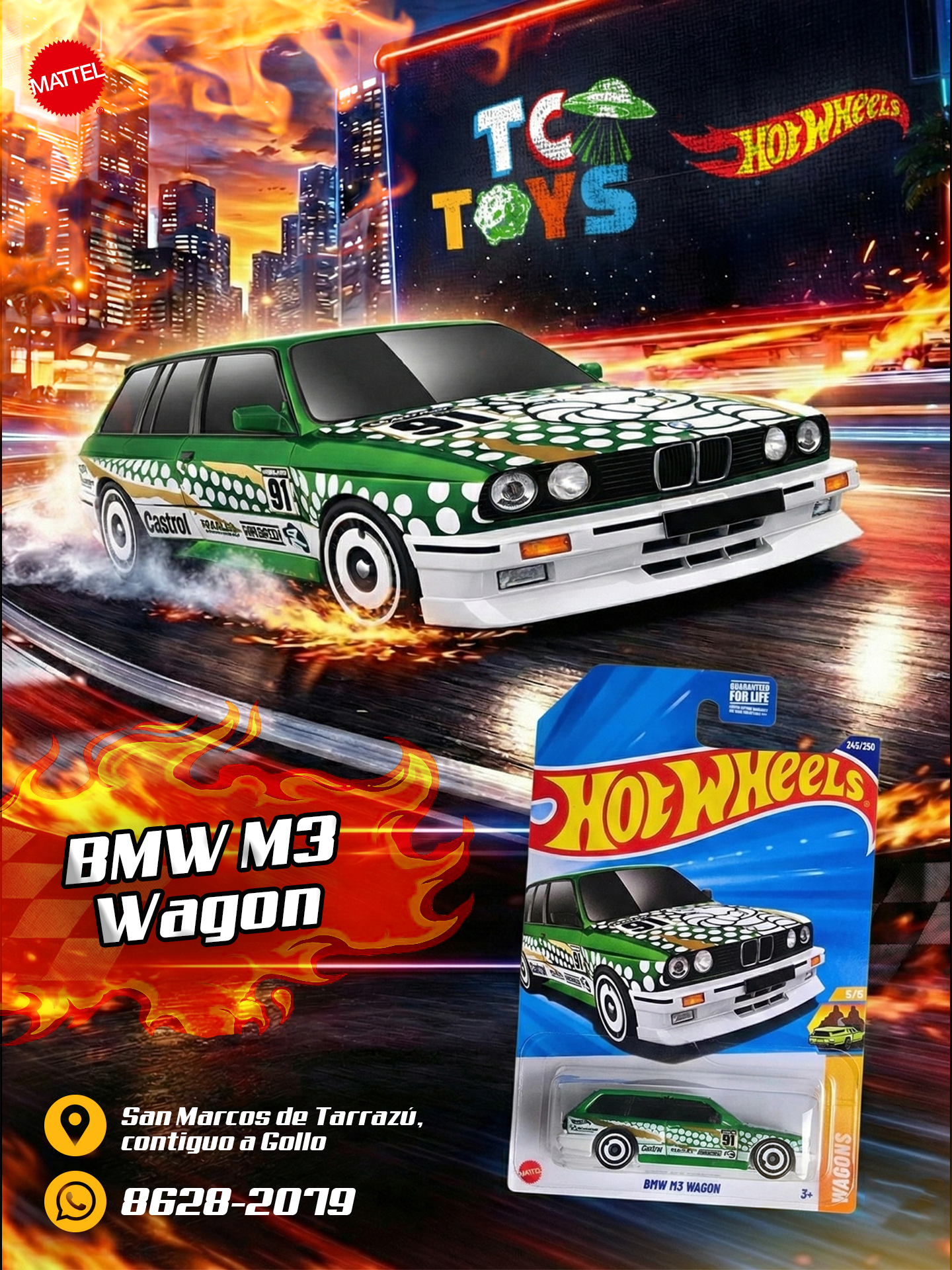 Hot Wheels BMW M3 Wagon/Remorque Verde.