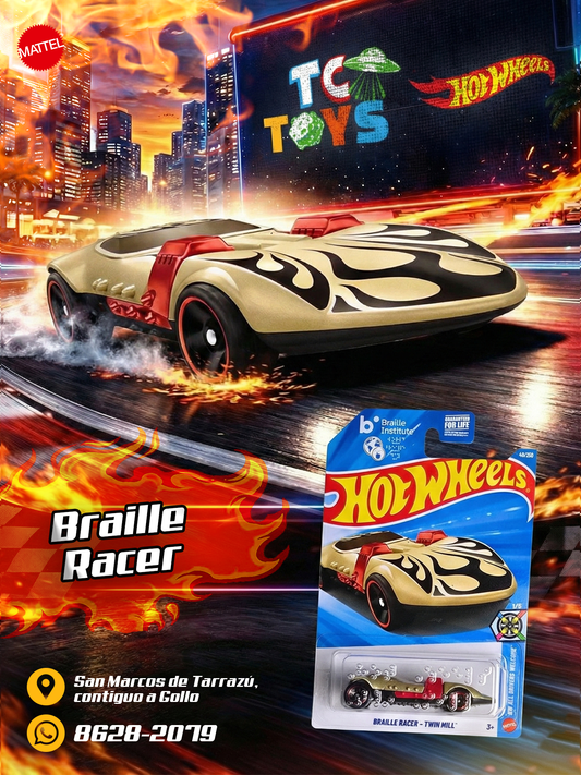 Hot Wheels Braille Racer / Voiture de Course - Twin Mill Beige.