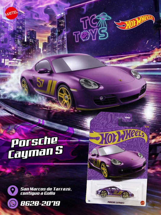 Hot Wheels Premium Porsche Cayman S Morado.