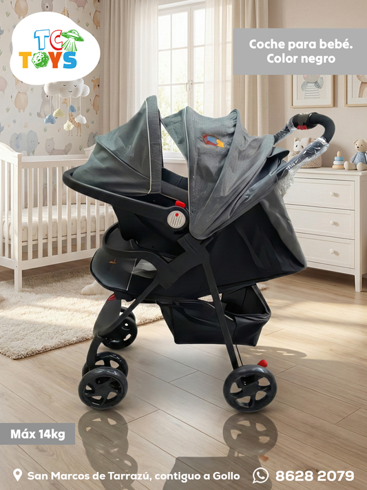 Coche para Bebé 4 Ruedas Gris Baby Basics.