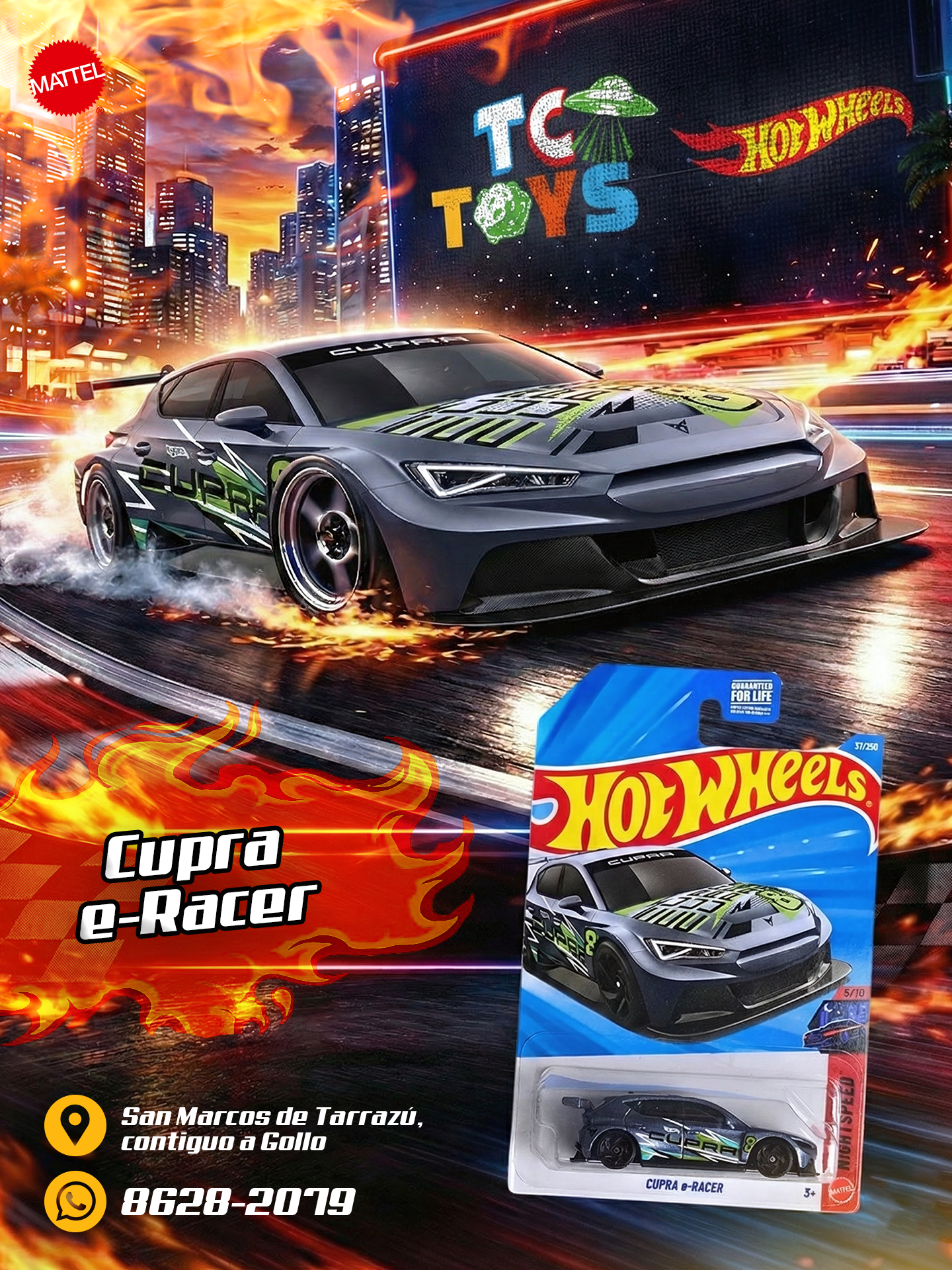 Hot Wheels Cupra e-Racer / Voiture de Course Gris.