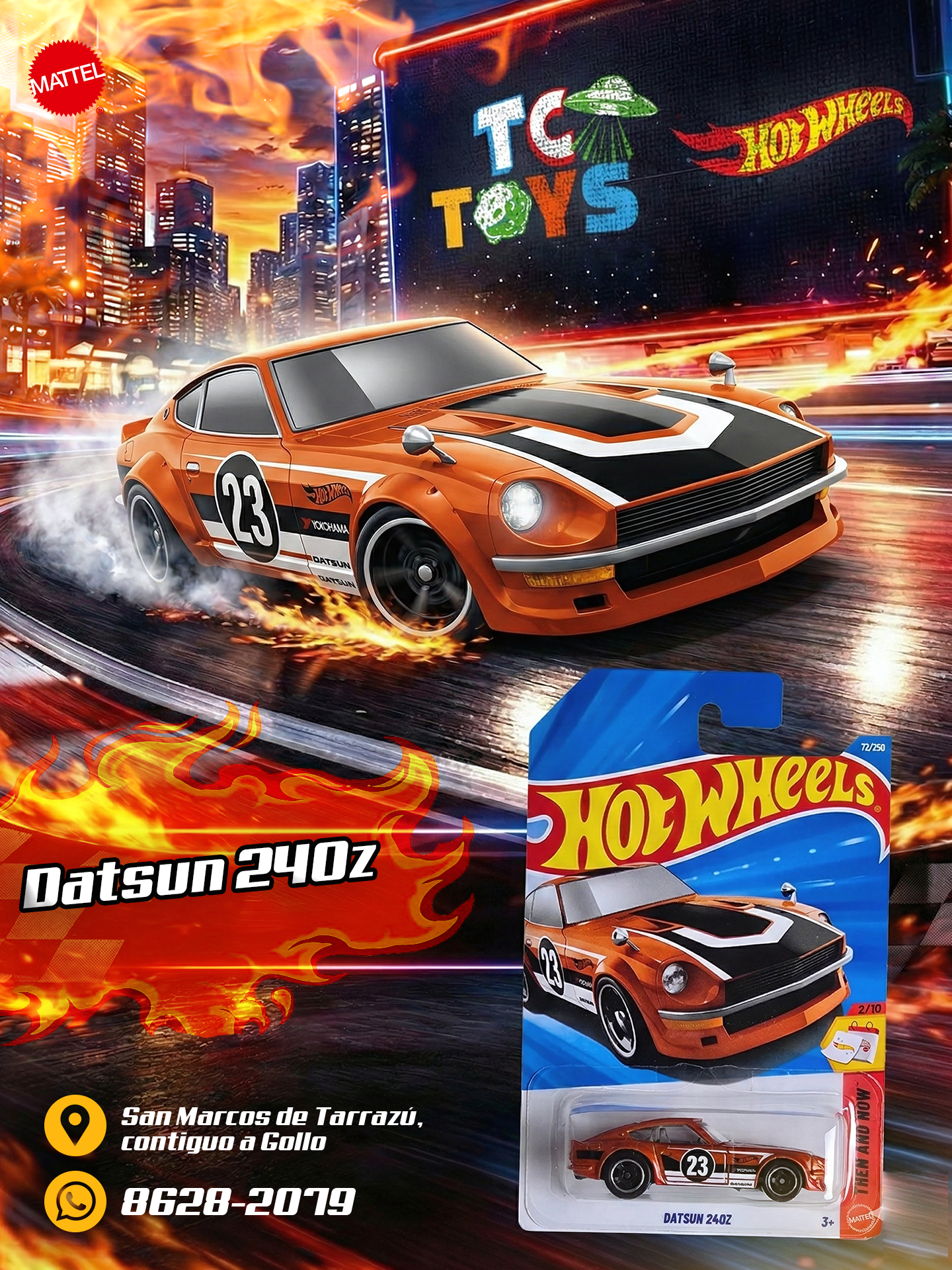 Hot Wheels Datsun 240Z Naranja.
