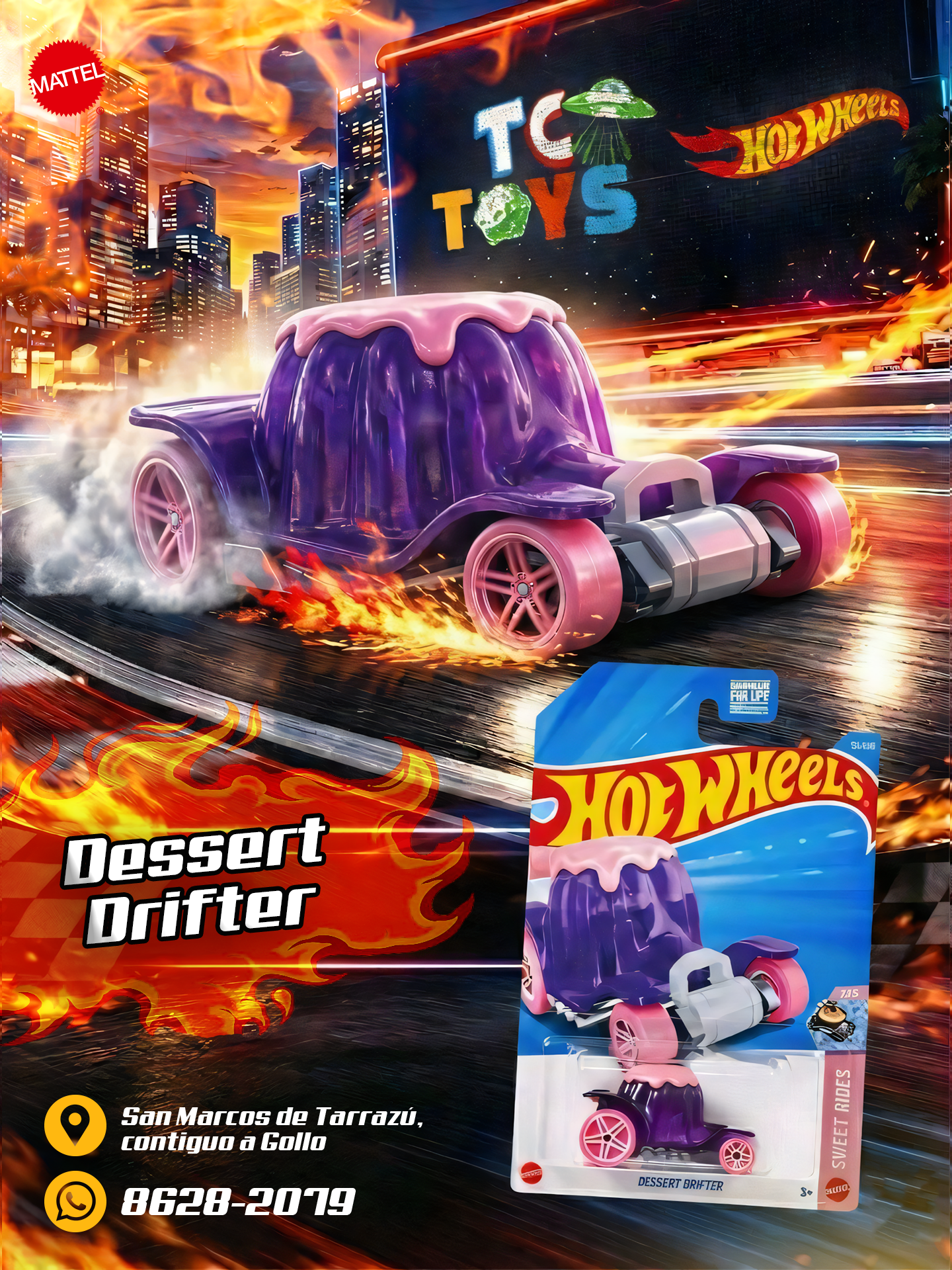 Hot Wheels Dessert Drifter / Gelée de Dérapage Morado.
