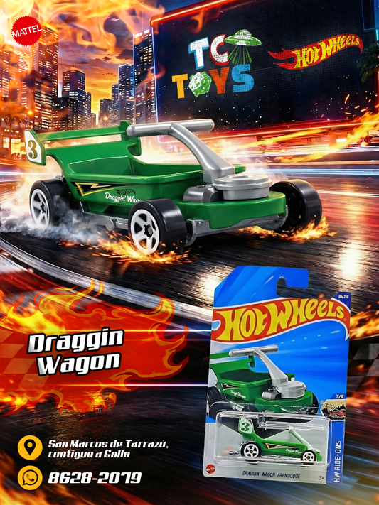 Hot Wheels Draggin Wagon/Remorque Verde.