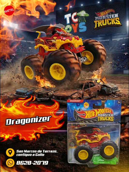 Hot Wheels Monster Trucks Dragonizer Rojo.