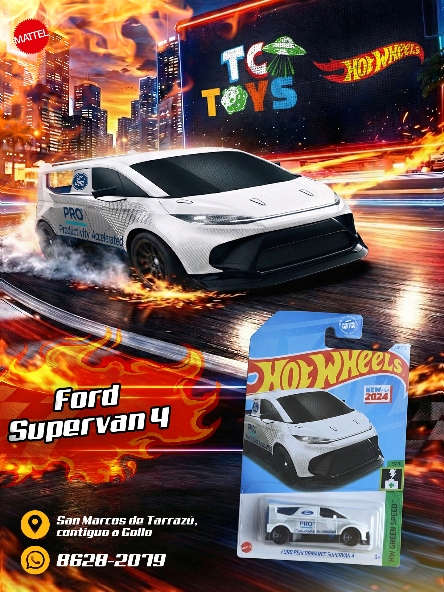 Hot Wheels Ford Performance Supervan 4 Blanco.