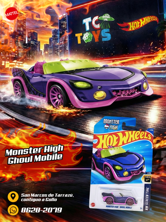 Hot Wheels Monster High Ghoul Mobile Morado con Negro.