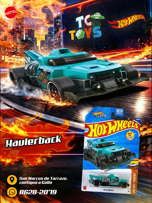 Hot Wheels Haulerback Turquesa.