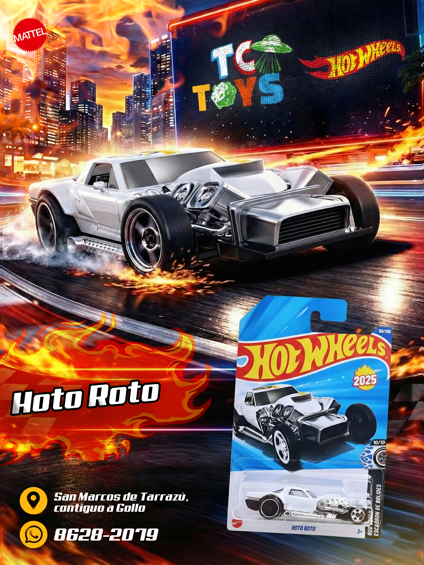 Hot Wheels Hoto Roto Blanco.