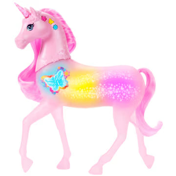 Barbie Unicornio con Luces Brillantes.
