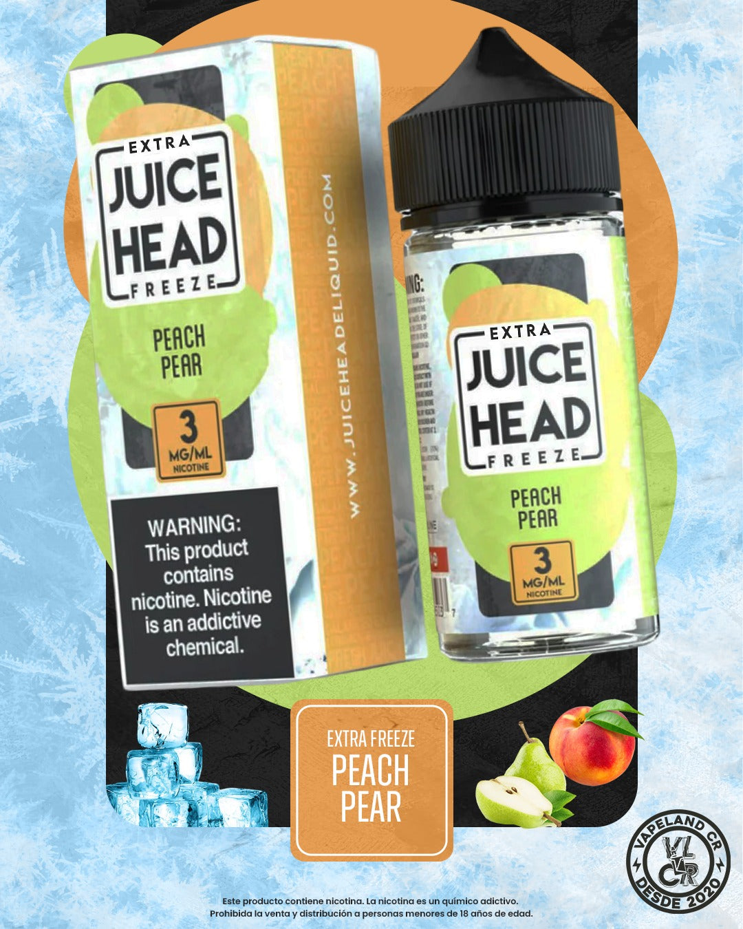 Juice Head Extra Freeze Peach Pear 6mg.