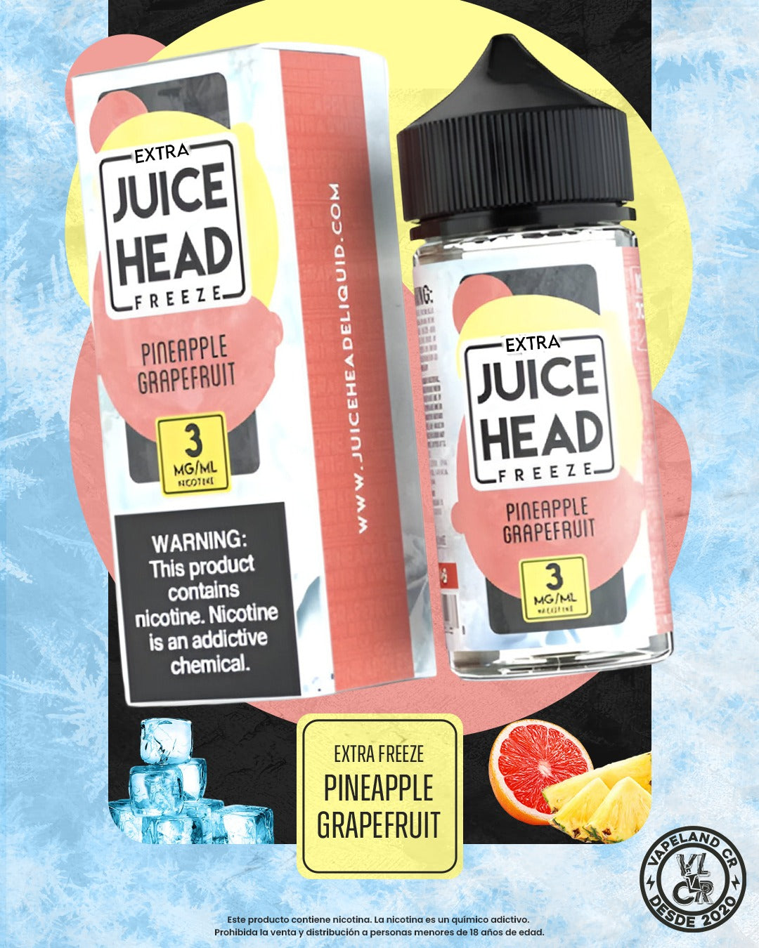Juice Head Extra Freeze Pineapple Grapefruit 3mg.