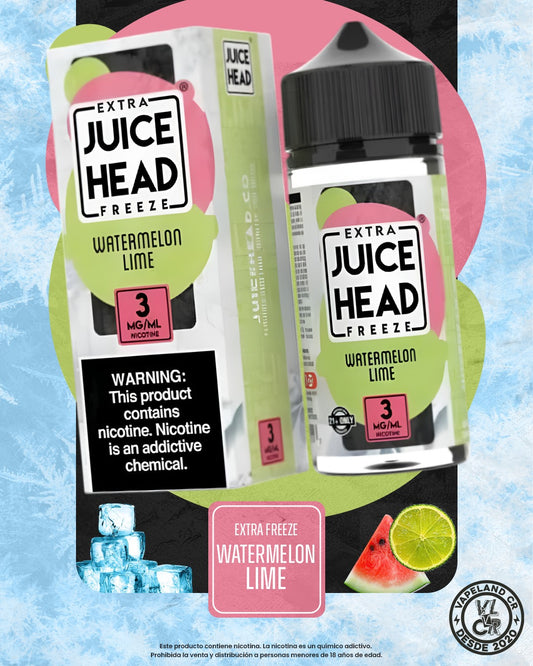Juice Head Extra Freeze Watermelon Lime 3mg y 6mg.