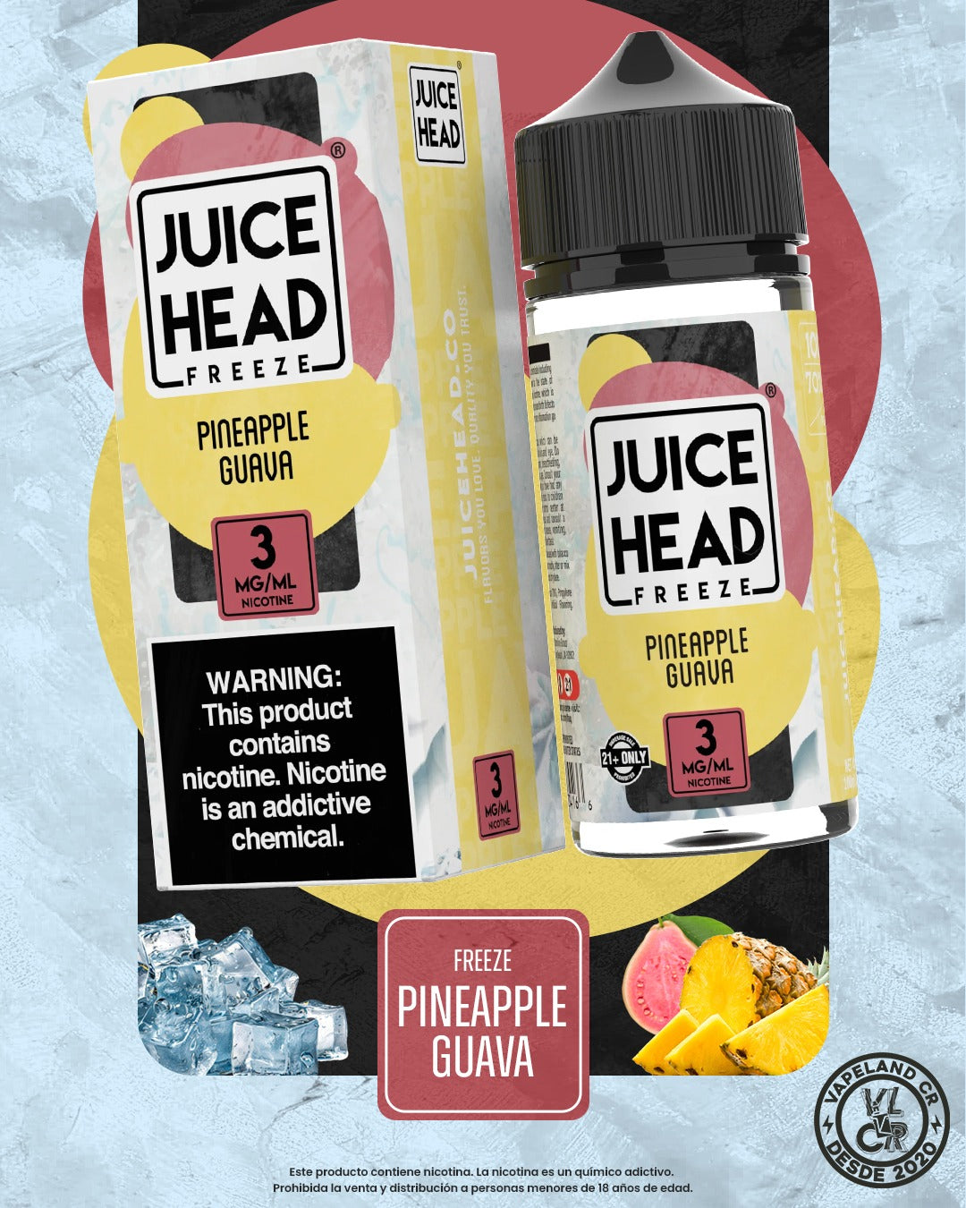 Juice Head Freeze Pineapple Guava 3mg y 6mg.