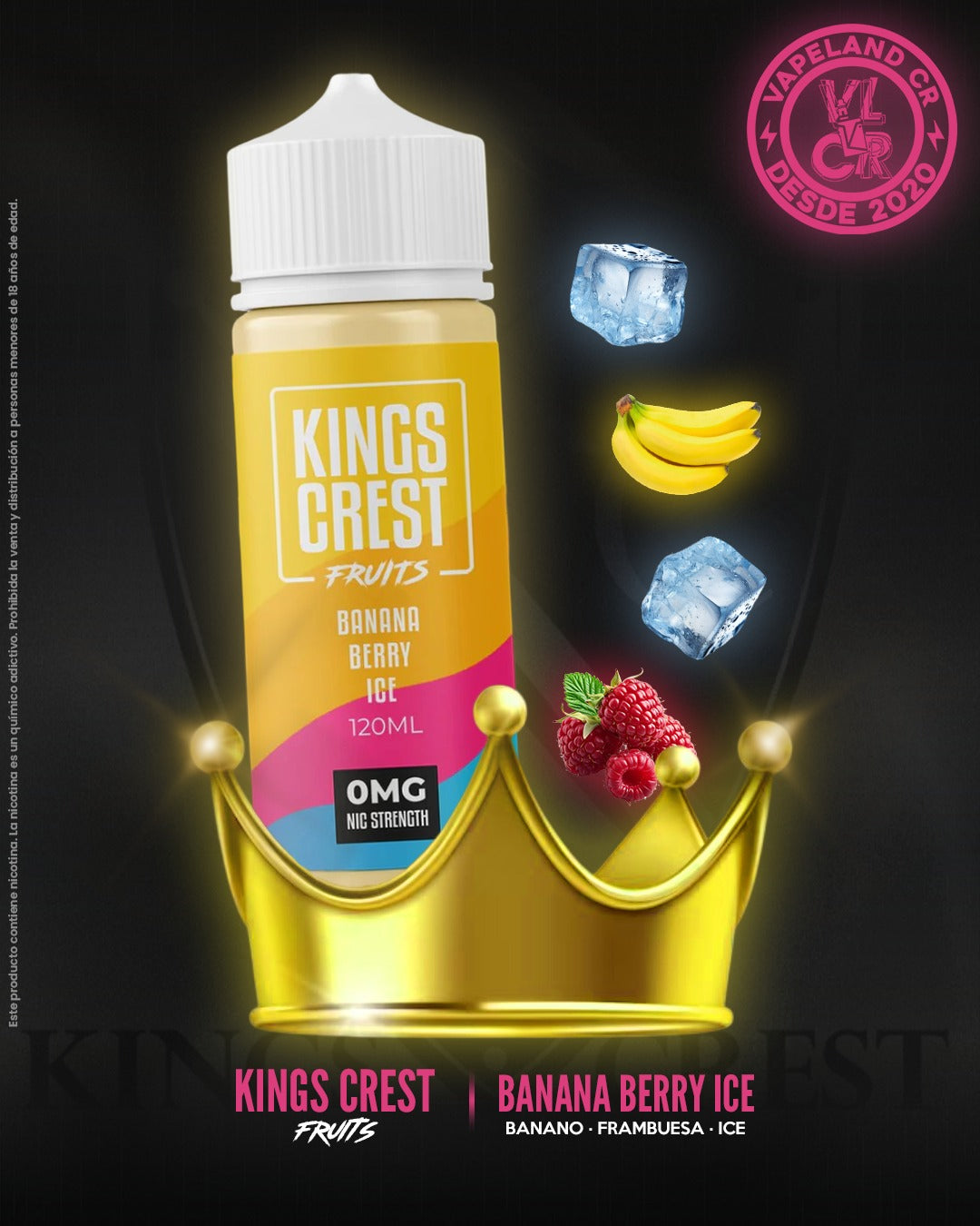 Kings Crest Fruits Banana Berry Ice 3mg y 6mg.