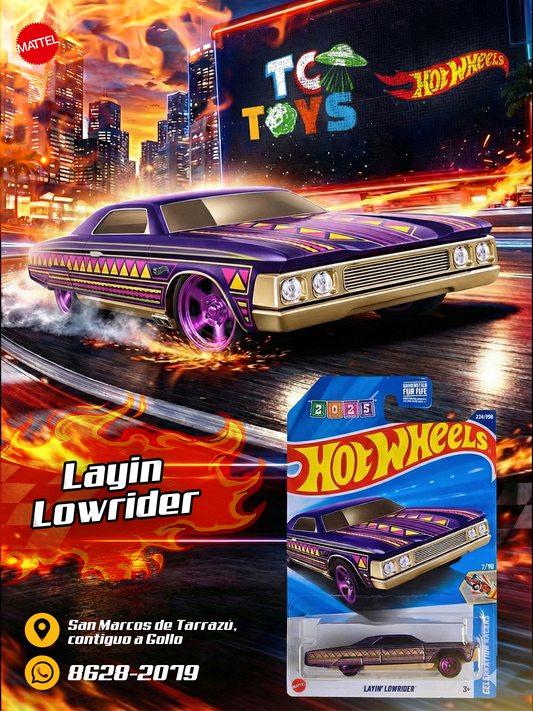 Hot Wheels Layin Lowrider Morado.