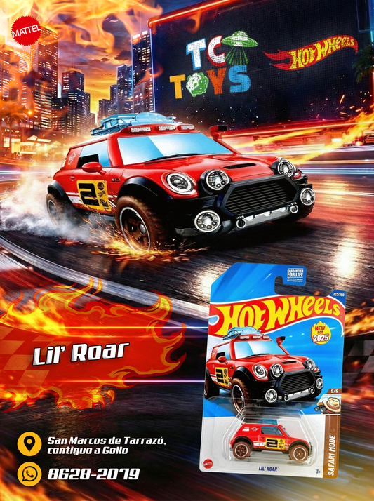 Hot Wheels Lil Roar Rojo.