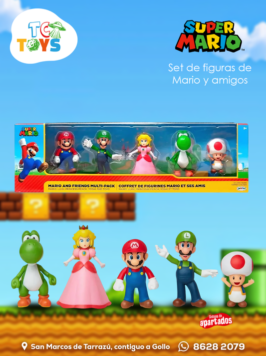 Set de Figuras Super Mario Mario y sus Amigos Jakks.