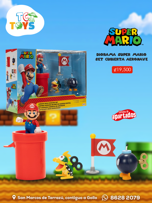 Set Diorama Cubierta de Aeronave Super Mario Jakks.