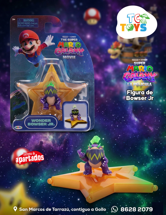 Figura The Super Mario Galaxy Movie Wonder Bowser JR Jakks.