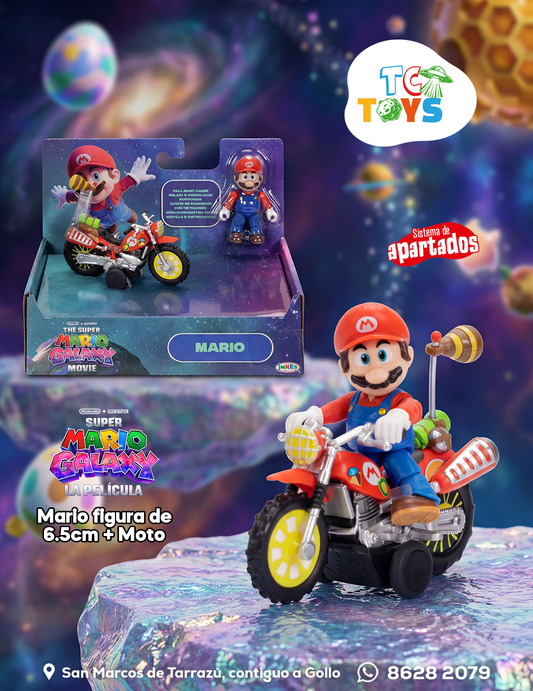 Figura con Vehículo The Super Mario Galaxy Movie Mario Jakks.
