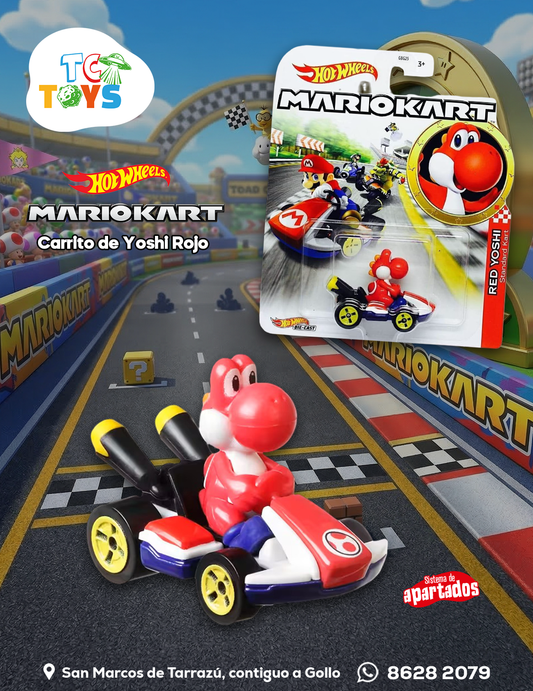 Hot Wheels Mario Kart Red Yoshi Standard Kart.
