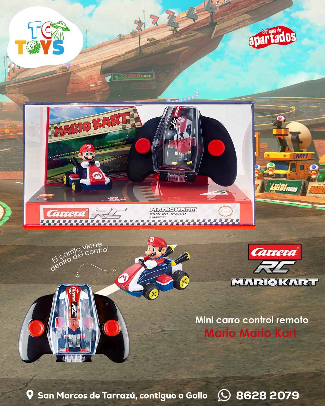 Carro a Control Remoto Mario Kart Mini Mario Carrera.