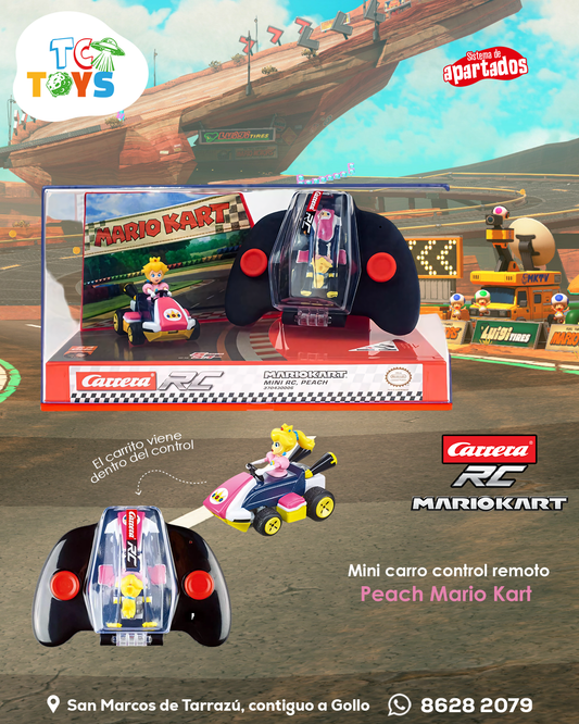 Carro a Control Remoto Mario Kart Mini Peach Carrera.