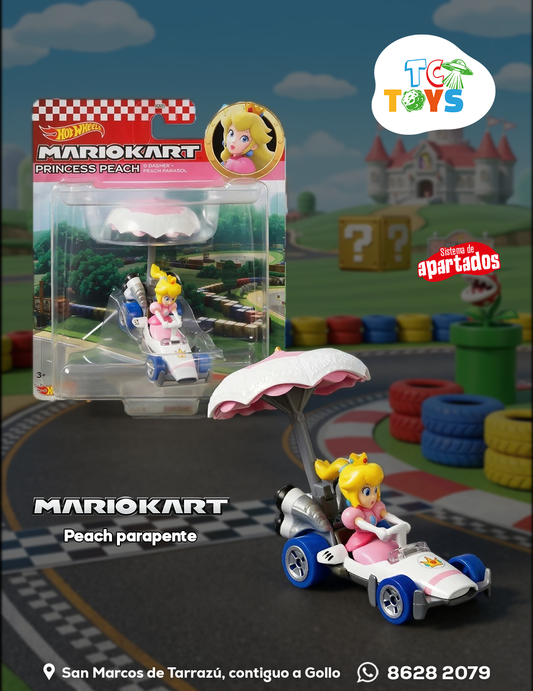 Hot Wheels Mario Kart Princess Peach B-Dasher Peach Parasol.