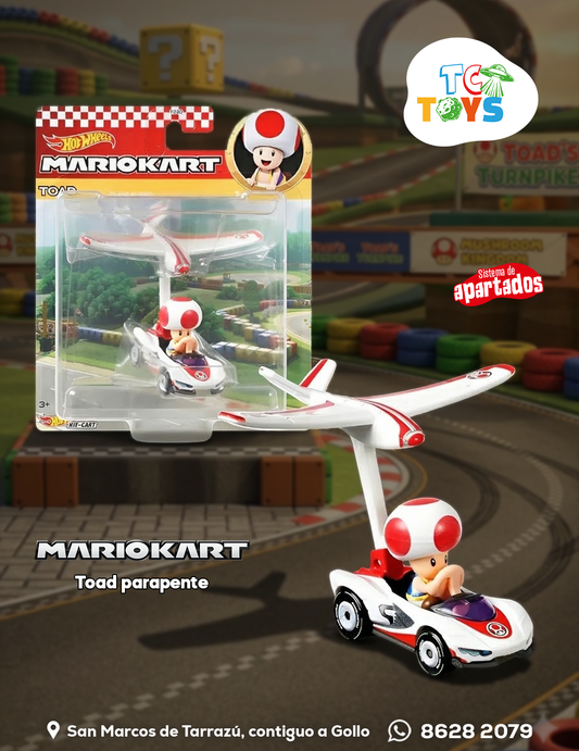 Hot Wheels Mario Kart Toad P-Wing Plane Glider.