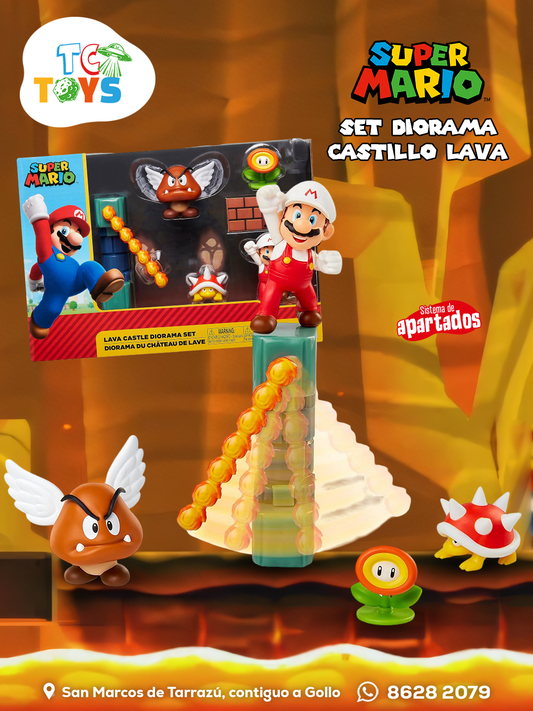 Set Diorama Castillo de Lava Super Mario Jakks.