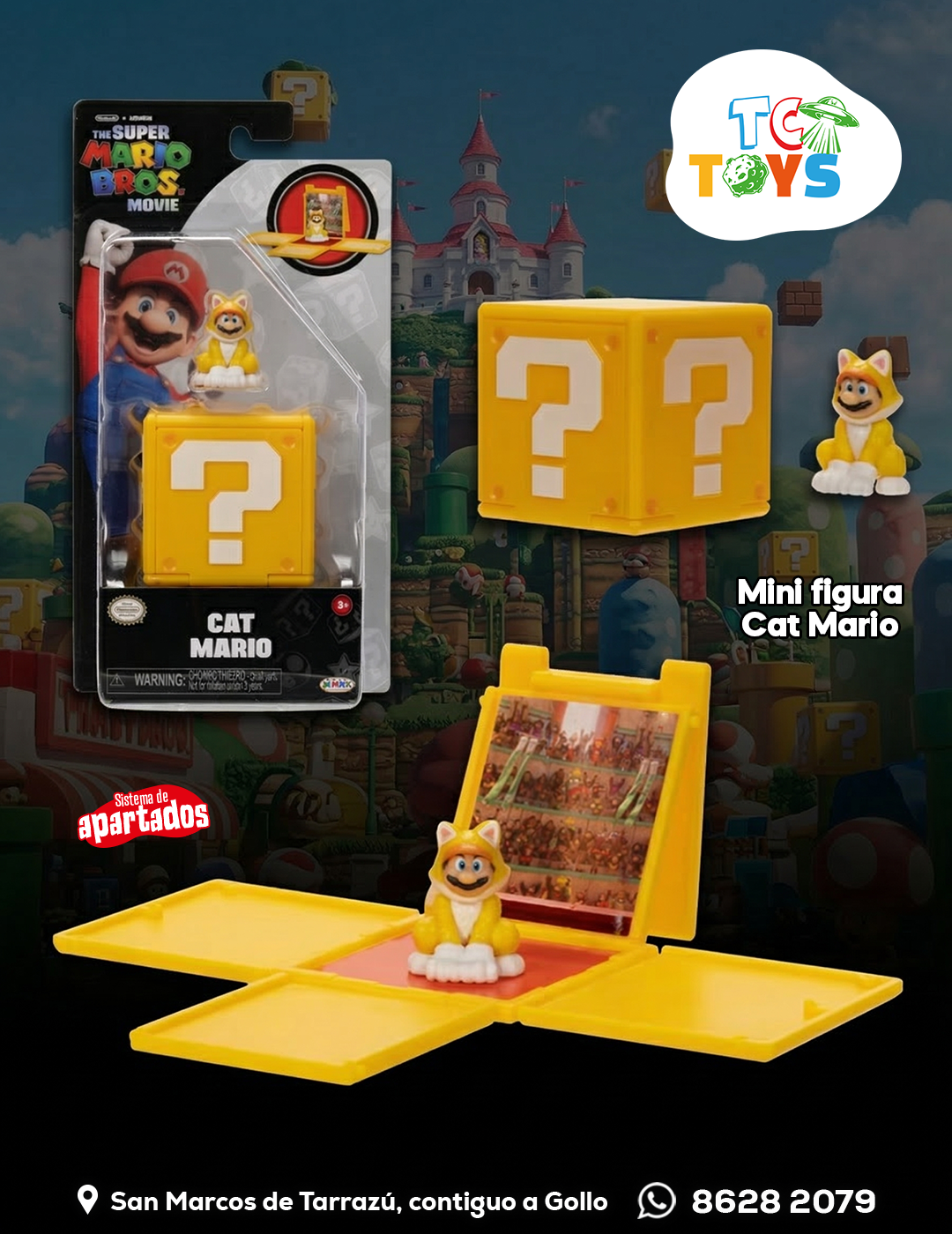 Mini Figura Super Mario Bros Movie Cat Mario Jakks.
