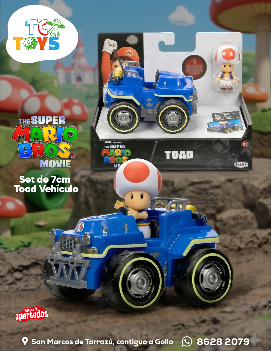 Vehículo Toad Super Mario Bros Movie Jakks.