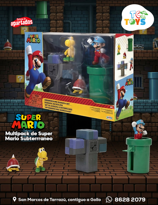 Set de Diorama Subterráneo Super Mario Jakks.