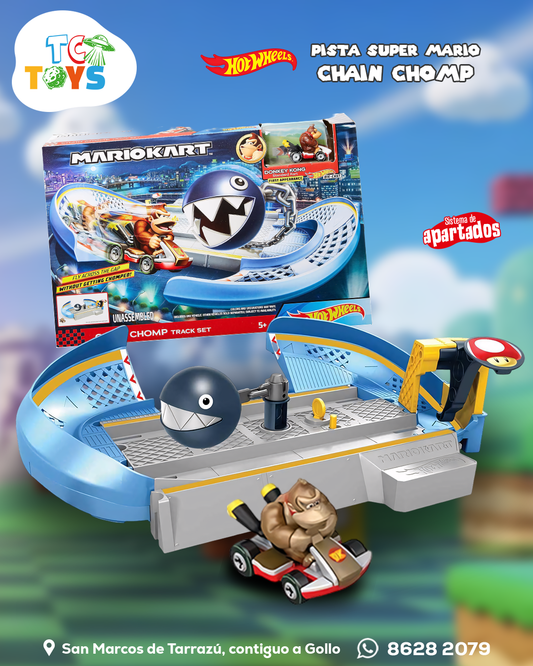 Pista Hot Wheels Mario Kart Set de pista Chain Chomp.
