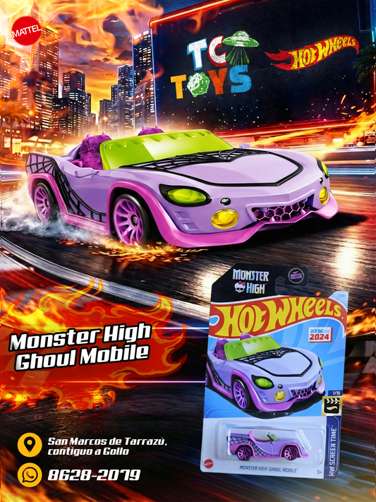 Hot Wheels Monster High Ghoul Mobile Morado con Rosado.