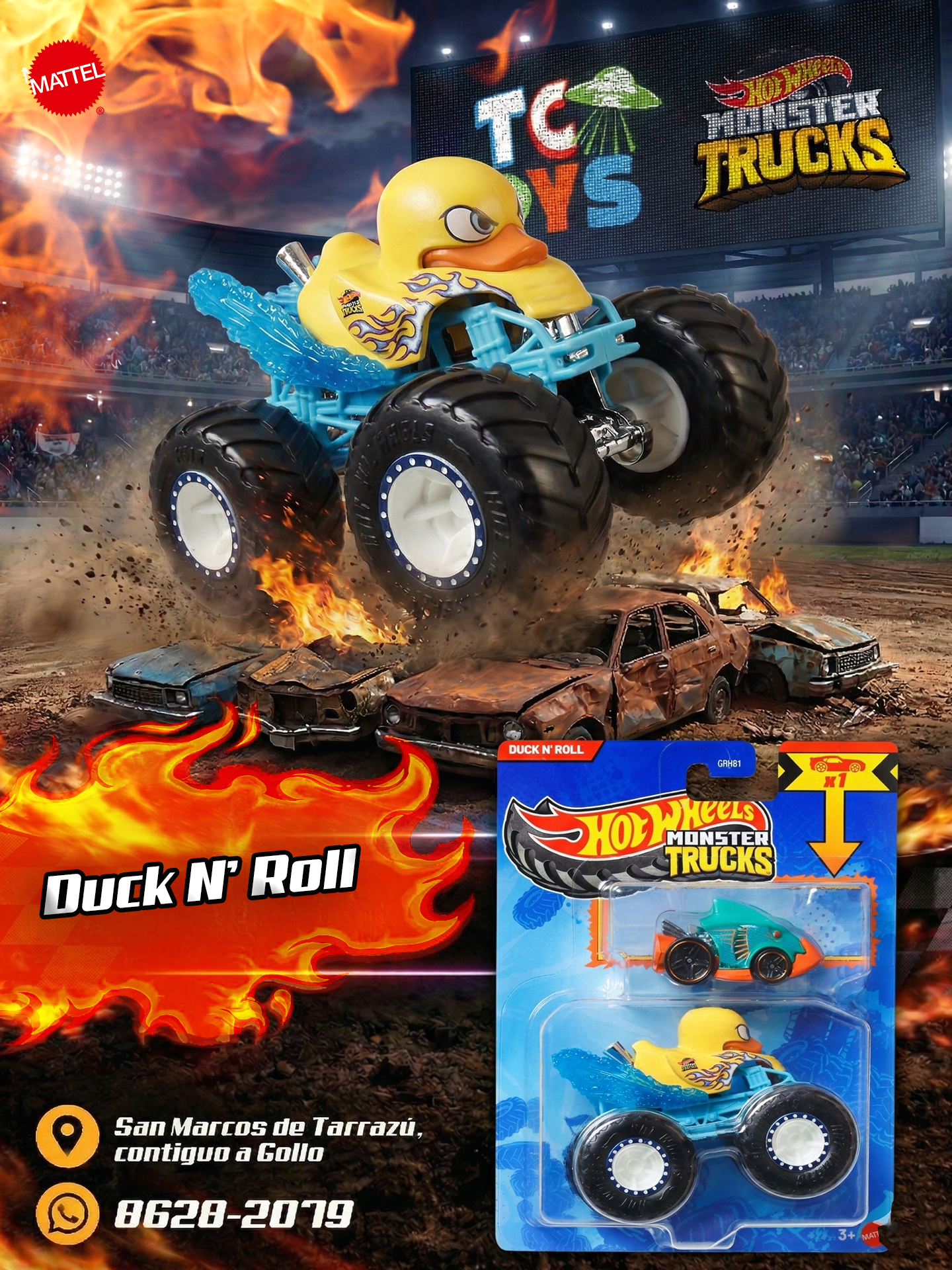 Hot Wheels Monster Trucks Set de 2 Duck N' Roll.