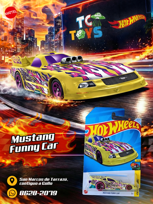 Hot Wheels Mustang Funny Car Amarillo.